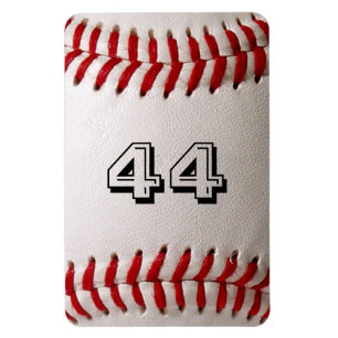 Klassieke witte honkbal met aangepast shirt nummer magneet