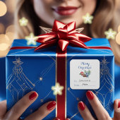 Klassieke Witte Kerstmisdecoratie Vierkante Sticker