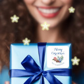 Klassieke Witte Kerstmisdecoratie Vierkante Sticker