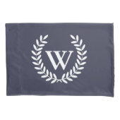 Klassieke witte Laurels en Monogram Kussensloop (Voorkant)