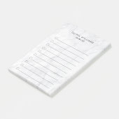 Klassieke witte marmeren to-do lijst post-it® notes (Schuin)