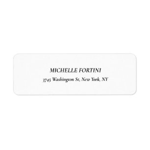 Klassieke witte minimalistische vlakte Eenvoudig Etiket