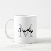 Klassieke witte Mok met late grijze monogram (Links)