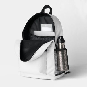 Klassieke Witte Print Rugzak met Cut Sew Design