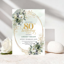 Klassieke witte rozen Eucalyptus 80ste verjaardag