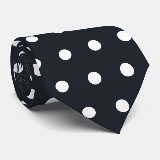 Klassieke witte stippen naadloos patroon stropdas (Opgerold)