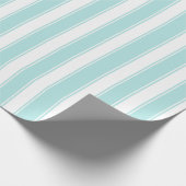 Klassieke witte streep Stripe Blauwgroen Stripe Cadeaupapier (Hoek)