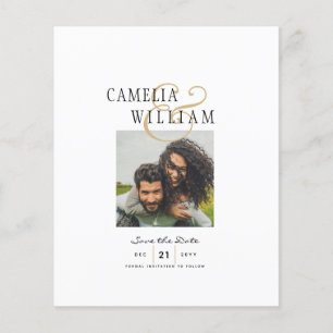 Klassieke witte uitnodiging voor een bruiloft met flyer