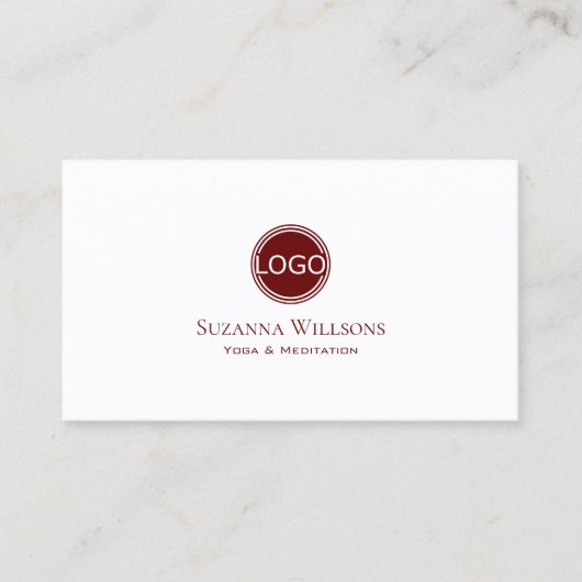 Klassieke witte vlekken en wijnrood met een modern visitekaartje (Voorkant)