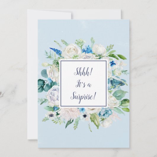 Klassieke witte vloeren verrassingspartij kaart (Achterkant)