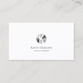 Klassieke witte zilver met monogram en foto visitekaartje (Voorkant)