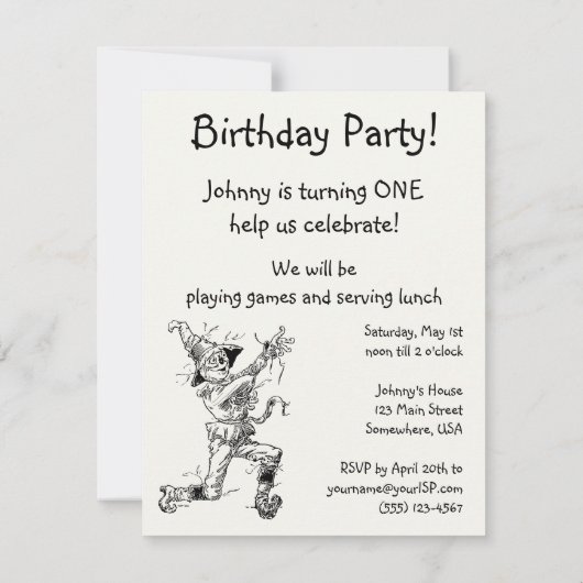 Klassieke Wizard of Oz, Leeuwenjongen Verjaardagsf Kaart (Achterkant)