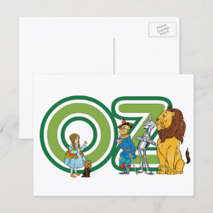 Klassieke Wizard of Oz-personages en tekstletters Briefkaart