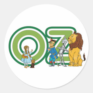 Klassieke Wizard of Oz-personages en tekstletters Ronde Sticker