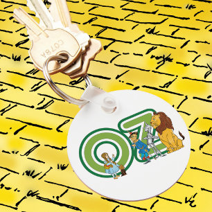 Klassieke Wizard of Oz-personages en tekstletters Sleutelhanger