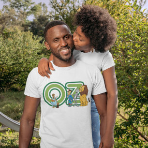 Klassieke Wizard of Oz-personages en tekstletters T-shirt