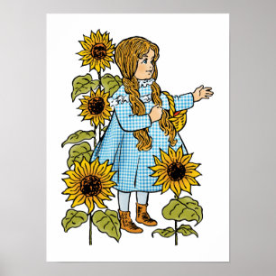 Klassieke Wizard of Oz Sprookje Dorothy Zonnebloem Poster
