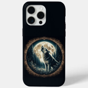 Klassieke,  wolf & moon iPhone 15 pro max hoesje