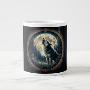 Klassieke, wolf & moon extra grote beker