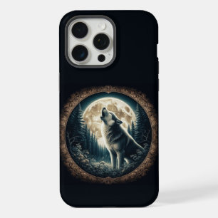 Klassieke, wolf & moon iPhone 15 pro max hoesje