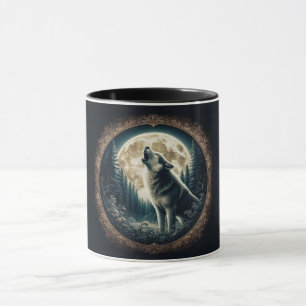 Klassieke, wolf & moon mok