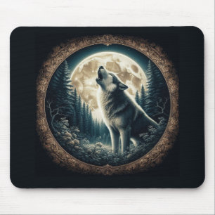 Klassieke, wolf & moon muismat