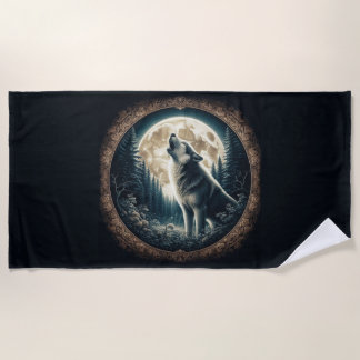 Klassieke,  wolf & moon strandlaken