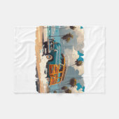 Klassieke Woody Wagon Fleece Deken (Voorkant (Horizontaal))