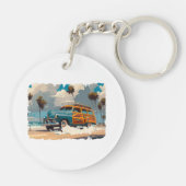Klassieke Woody Wagon Sleutelhanger (Achterkant)