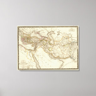 Klassieke World Eastern Hemisphere Map Canvas Afdruk