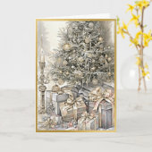 Klassieke Yuletide Opulentie Kaart (Gele Bloem)