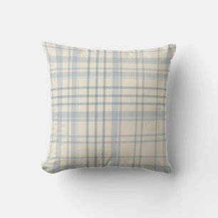Klassieke zachte blauwe en beige ruit kussen