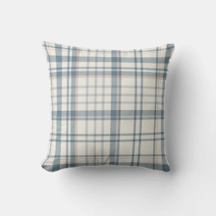 Klassieke zachte blauwe en beige ruit kussen
