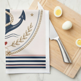 Klassieke Zeeman-Keukenhanddoek met Zeevaartthema Theedoek
