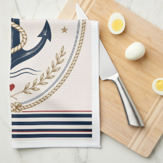 Klassieke Zeeman-Keukenhanddoek met Zeevaartthema Theedoek