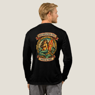 Klassieke Zeemeermin Tattoo Kunst Zonovergoten Zie Tri-Blend Shirt