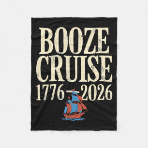 Klassieke zeilboot drankcruise 1776 Funny Patriott Fleece Deken