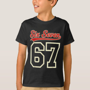 Klassieke Zes Zeven 67 Meme Retro 6 7 Nummer  T-shirt