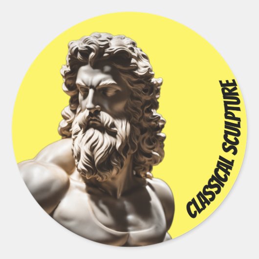 Klassieke Zeus Sculptuur Sticker (Voorkant)