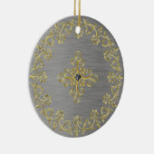 Klassieke zilver en goud keramisch ornament (Rechts)