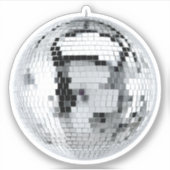 Klassieke zilveren disco bal sticker (Voorkant)
