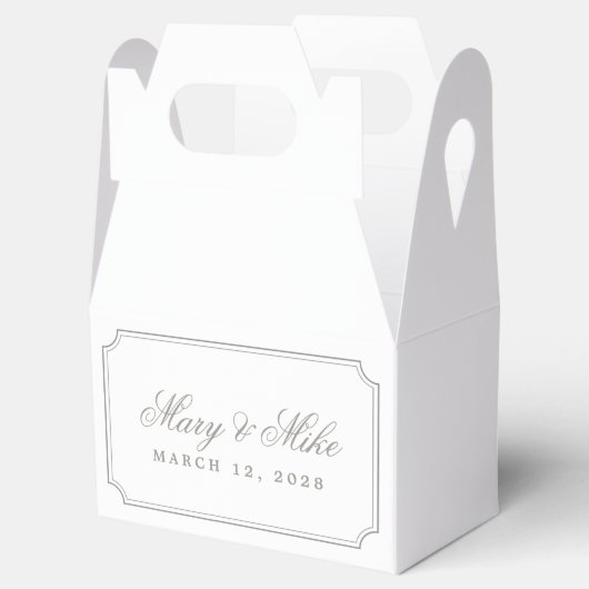 Klassieke Zilveren Grijs Bruiloft Favor Box Bedankdoosjes (Geopend)