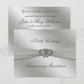 Klassieke Zilveren Uitnodiging 25-jarig Huwelijksj (Voorkant / Achterkant)