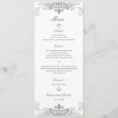 Klassieke zilvergrijs Elegante Ironworks Bruiloft Menu (Voorkant)