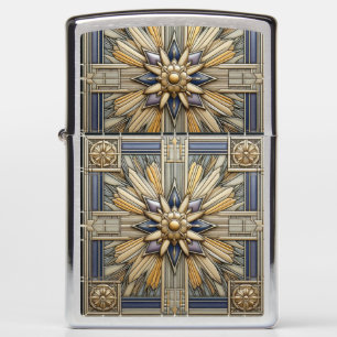 Klassieke Zippo aansteker met AI Art Deco Tegel De