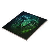 Klassieke Zodiac Green & Gold Foil Tegeltje (Zijkant)