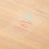 Klassieke zomer pastel grillige script bruiloft acryl uitnodigingen (Laagn)