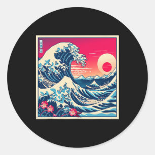 Klassieke Zonsondergang Natuurliefhebber Japanse G Ronde Sticker