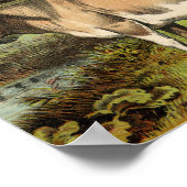 Klassieke zoölogische Etching - Koeien Poster (Hoek)