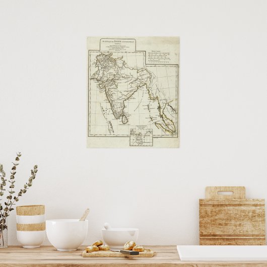 Klassieke Zuid-Aziatische Kaart Poster (Keuken)